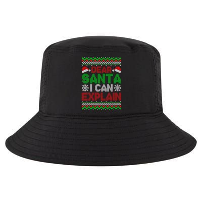 Dear Santa I Can Explain Funny Christmas Holiday Sweater Cute Gift Cool Comfort Performance Bucket Hat