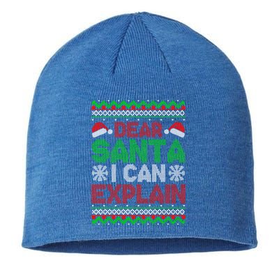 Dear Santa I Can Explain Funny Christmas Holiday Sweater Cute Gift Sustainable Beanie