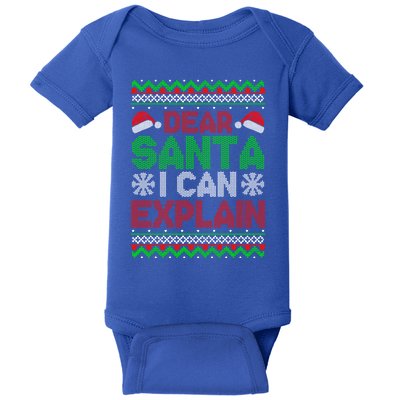 Dear Santa I Can Explain Funny Christmas Holiday Sweater Cute Gift Baby Bodysuit