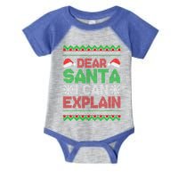 Dear Santa I Can Explain Funny Christmas Holiday Sweater Cute Gift Infant Baby Jersey Bodysuit