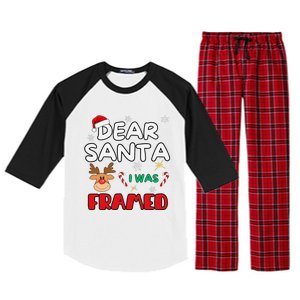 Dear Santa I Was Framed Funny Xmas Family Matching Raglan Sleeve Pajama Set