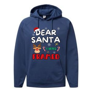 Dear Santa I Was Framed Funny Xmas Family Matching Performance Fleece Hoodie