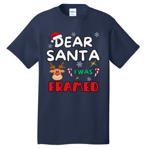 Dear Santa I Was Framed Funny Xmas Family Matching Tall T-Shirt