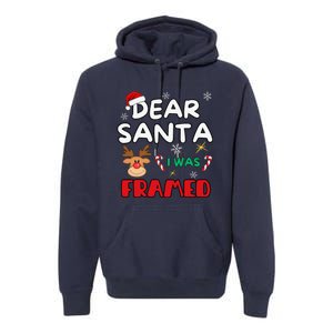 Dear Santa I Was Framed Funny Xmas Family Matching Premium Hoodie