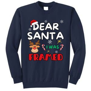 Dear Santa I Was Framed Funny Xmas Family Matching Tall Sweatshirt