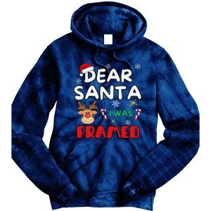 Dear Santa I Was Framed Funny Xmas Family Matching Tie Dye Hoodie