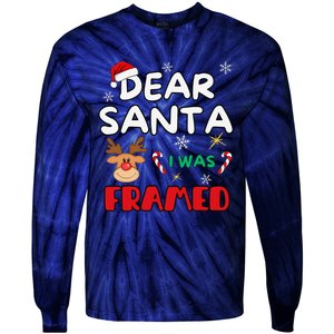 Dear Santa I Was Framed Funny Xmas Family Matching Tie-Dye Long Sleeve Shirt