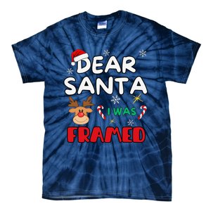 Dear Santa I Was Framed Funny Xmas Family Matching Tie-Dye T-Shirt