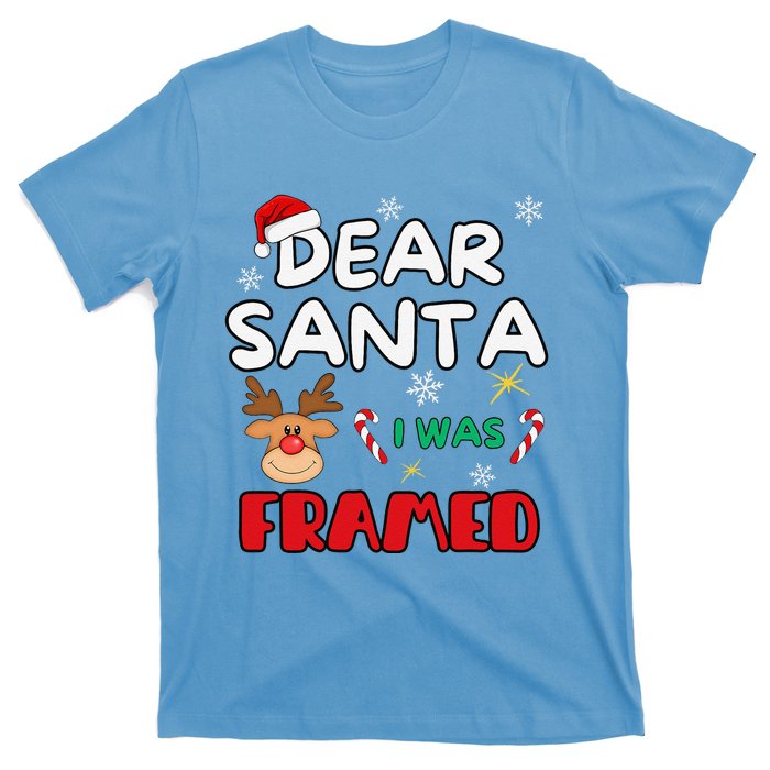 Dear Santa I Was Framed Funny Xmas Family Matching T-Shirt