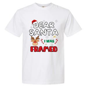 Dear Santa I Was Framed Funny Xmas Family Matching Garment-Dyed Heavyweight T-Shirt