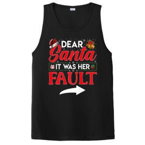 Dear Santa It Was Her Fault Funny Christmas Couples PosiCharge Competitor Tank