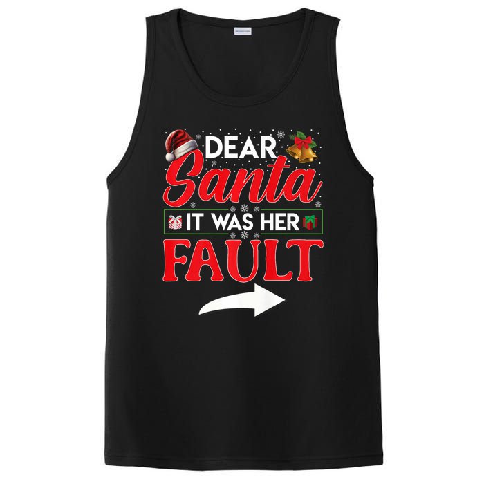 Dear Santa It Was Her Fault Funny Christmas Couples PosiCharge Competitor Tank