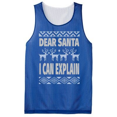 Dear Santa I Can Explain Ugly Christmas Meaningful Gift Mesh Reversible Basketball Jersey Tank