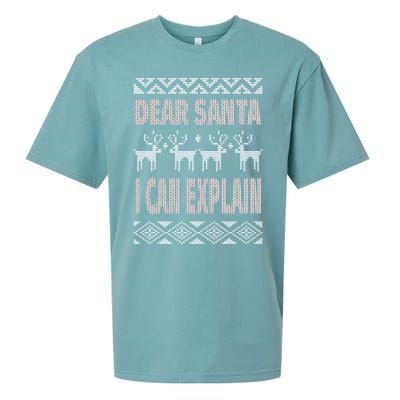 Dear Santa I Can Explain Ugly Christmas Meaningful Gift Sueded Cloud Jersey T-Shirt