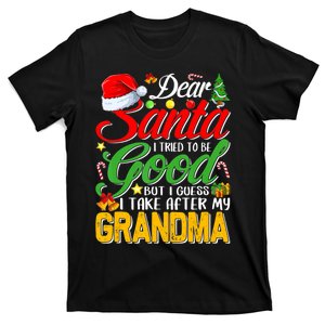 Dear Santa I Tried To Be Good But I Take After My Grandma Xmas T-Shirt