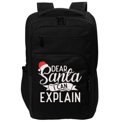 Dear Santa I Can Explain Xmas Christmas Gift Impact Tech Backpack