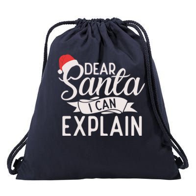 Dear Santa I Can Explain Xmas Christmas Gift Drawstring Bag