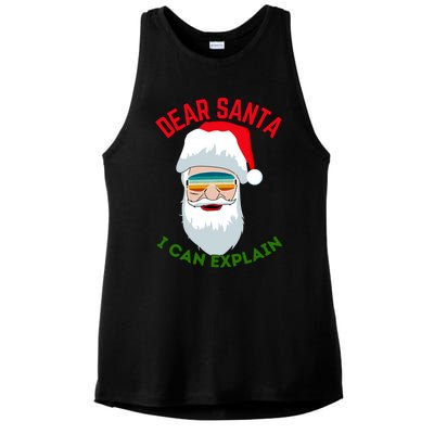 Dear Santa I Can Explain Funny Christmas Print For All Funny Gift Ladies PosiCharge Tri-Blend Wicking Tank