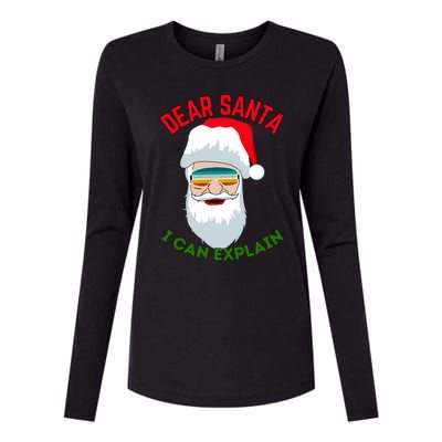 Dear Santa I Can Explain Funny Christmas Print For All Funny Gift Womens Cotton Relaxed Long Sleeve T-Shirt