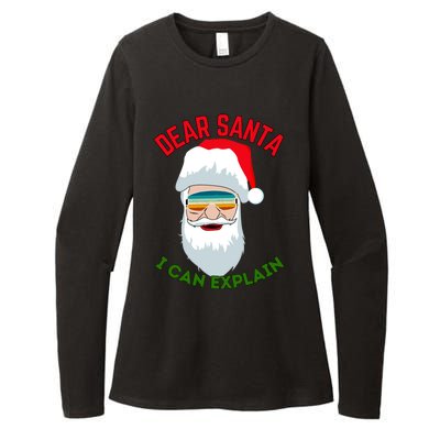 Dear Santa I Can Explain Funny Christmas Print For All Funny Gift Womens CVC Long Sleeve Shirt