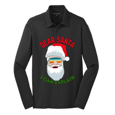 Dear Santa I Can Explain Funny Christmas Print For All Funny Gift Silk Touch Performance Long Sleeve Polo