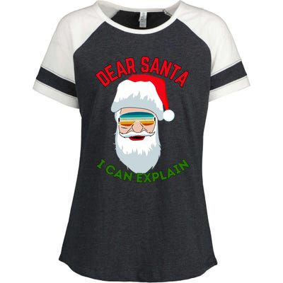 Dear Santa I Can Explain Funny Christmas Print For All Funny Gift Enza Ladies Jersey Colorblock Tee