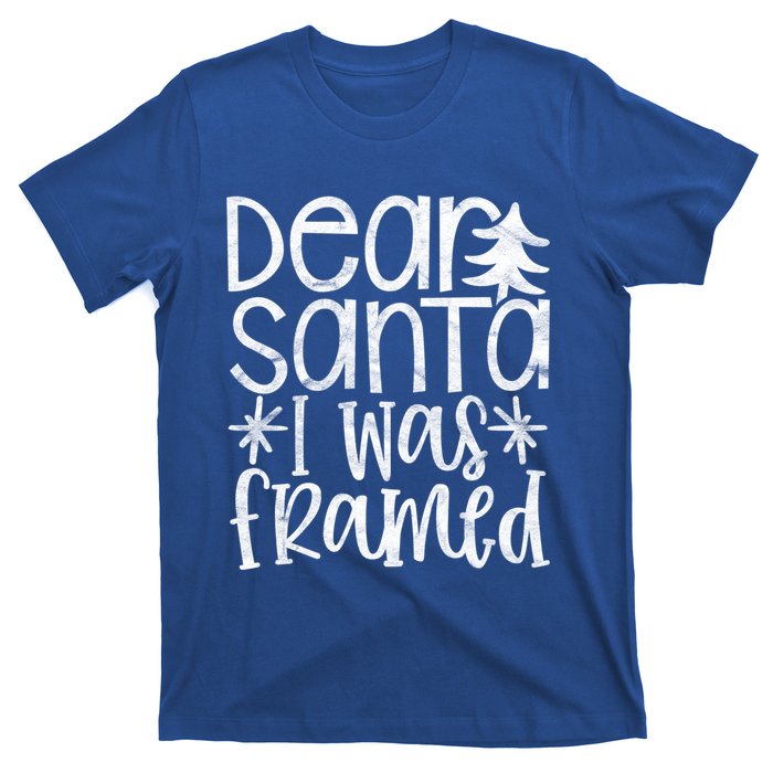 Dear Santa I Was Framed Christmas Stocking Stuffer Gift T-Shirt