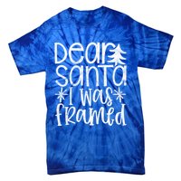 Dear Santa I Was Framed Christmas Stocking Stuffer Gift Tie-Dye T-Shirt