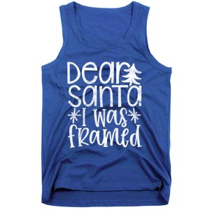 Dear Santa I Was Framed Christmas Stocking Stuffer Gift Tank Top