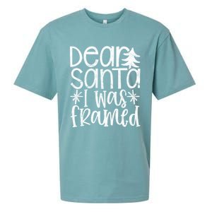 Dear Santa I Was Framed Christmas Stocking Stuffer Gift Sueded Cloud Jersey T-Shirt