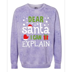 Dear Santa I Can Explain Cool Gift Colorblast Crewneck Sweatshirt