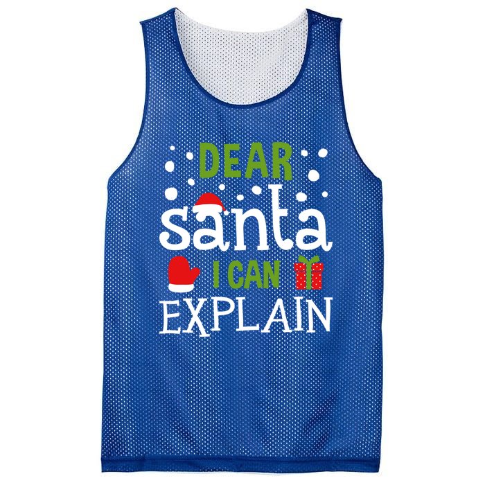 Dear Santa I Can Explain Cool Gift Mesh Reversible Basketball Jersey Tank