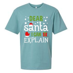 Dear Santa I Can Explain Cool Gift Sueded Cloud Jersey T-Shirt