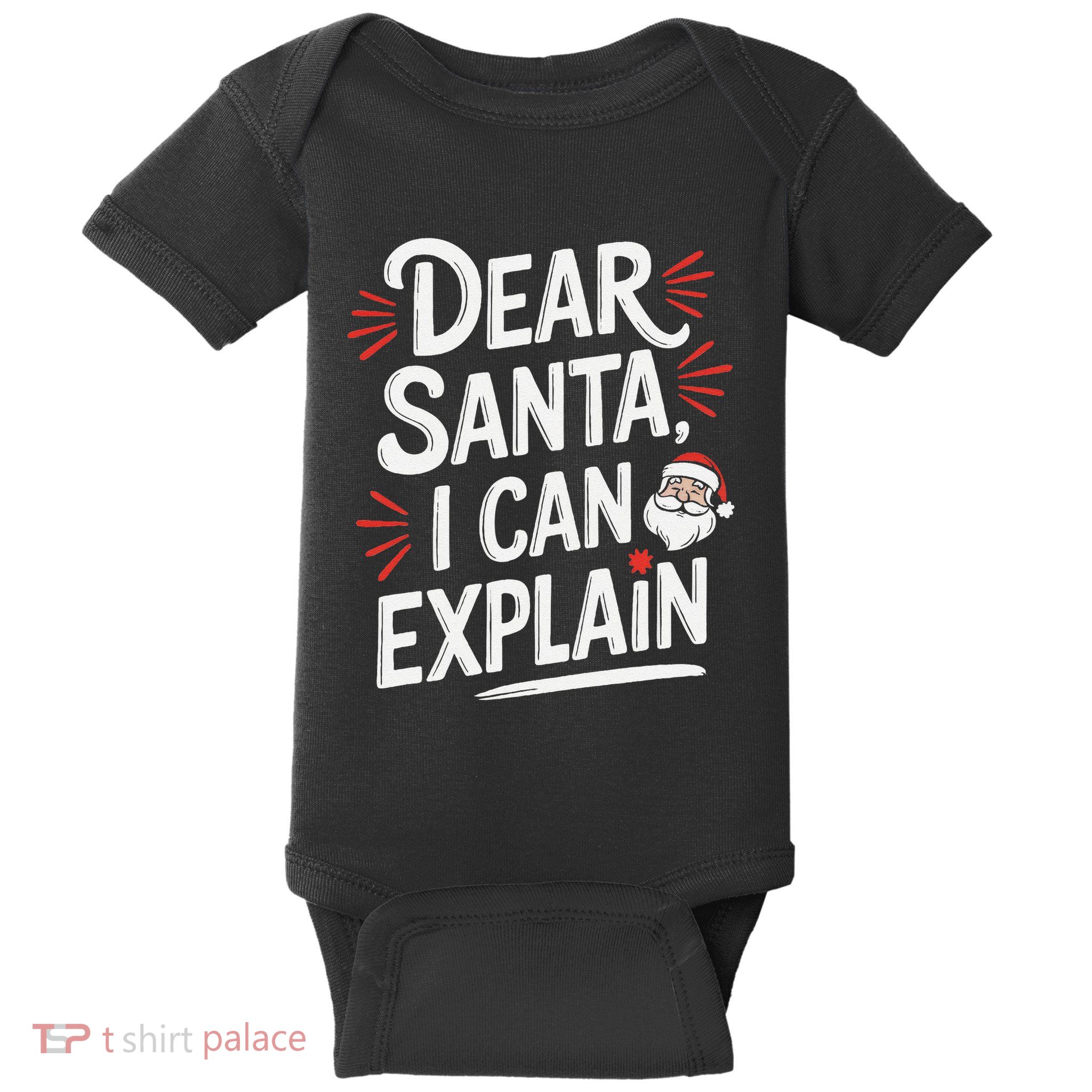 Dear Santa I Can Explain Funny Christmas Humor Holiday Santa Baby Bodysuit