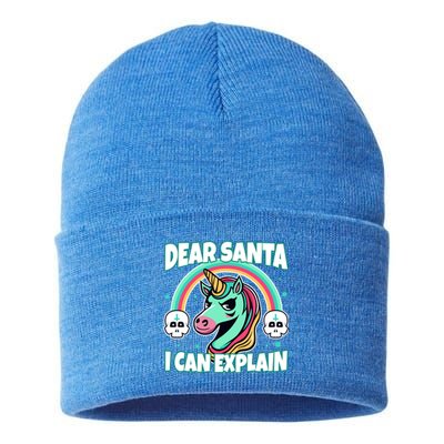 Dear Santa I Can Explain Gift Sustainable Knit Beanie