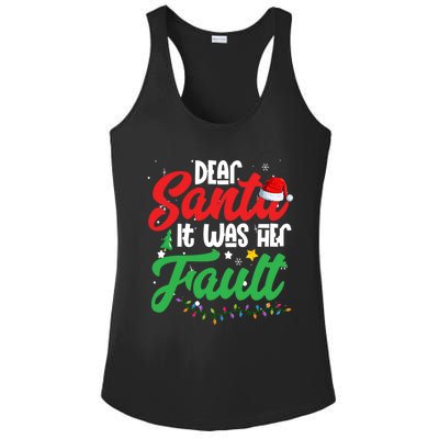 Dear Santa It Was Her Fault Christmas Couples Gift Ladies PosiCharge Competitor Racerback Tank