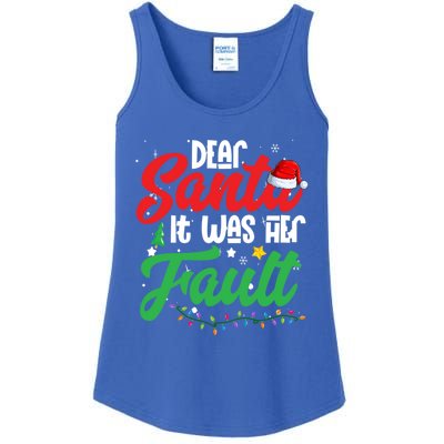 Dear Santa It Was Her Fault Christmas Couples Gift Ladies Essential Tank