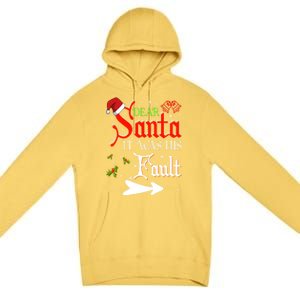 Dear Santa It Was His Fault Funny Xmas Couples For Christmas Gift Premium Pullover Hoodie