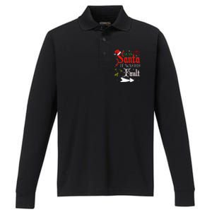 Dear Santa It Was His Fault Funny Xmas Couples For Christmas Gift Performance Long Sleeve Polo