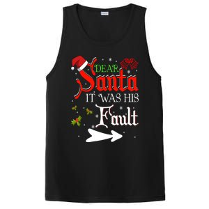 Dear Santa It Was His Fault Funny Xmas Couples For Christmas Gift PosiCharge Competitor Tank