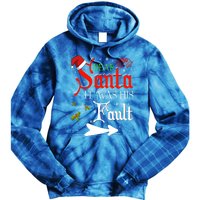 Dear Santa It Was His Fault Funny Xmas Couples For Christmas Gift Tie Dye Hoodie