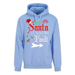 Dear Santa It Was His Fault Funny Xmas Couples For Christmas Gift Unisex Surf Hoodie