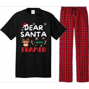 Dear Santa I Was Framed Funny Xmas Family Matching Cute Gift Pajama Set