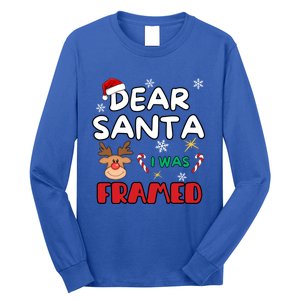 Dear Santa I Was Framed Funny Xmas Family Matching Cute Gift Long Sleeve Shirt