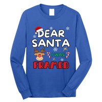 Dear Santa I Was Framed Funny Xmas Family Matching Cute Gift Long Sleeve Shirt