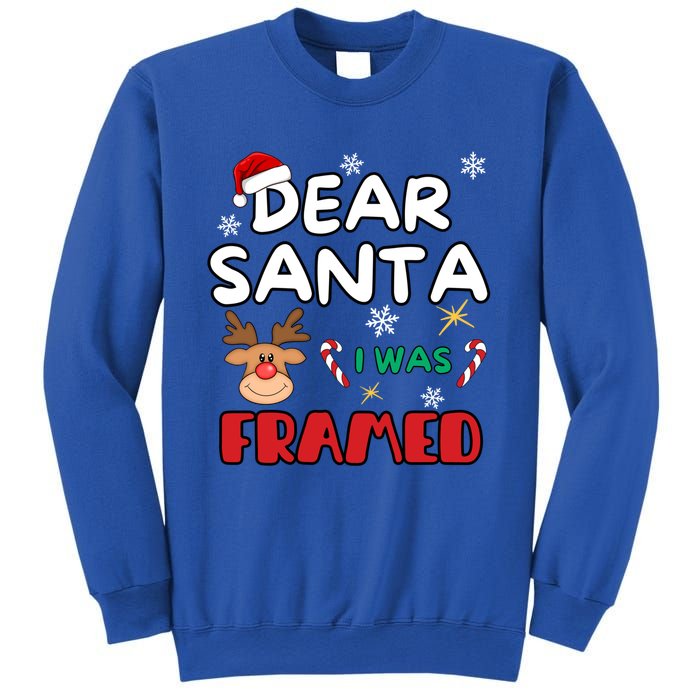 Dear Santa I Was Framed Funny Xmas Family Matching Cute Gift Sweatshirt