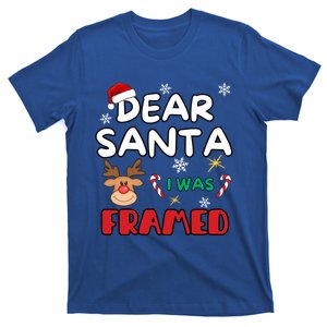 Dear Santa I Was Framed Funny Xmas Family Matching Cute Gift T-Shirt