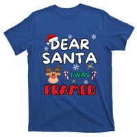 Dear Santa I Was Framed Funny Xmas Family Matching Cute Gift T-Shirt