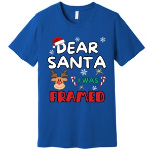 Dear Santa I Was Framed Funny Xmas Family Matching Cute Gift Premium T-Shirt