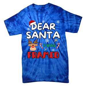 Dear Santa I Was Framed Funny Xmas Family Matching Cute Gift Tie-Dye T-Shirt